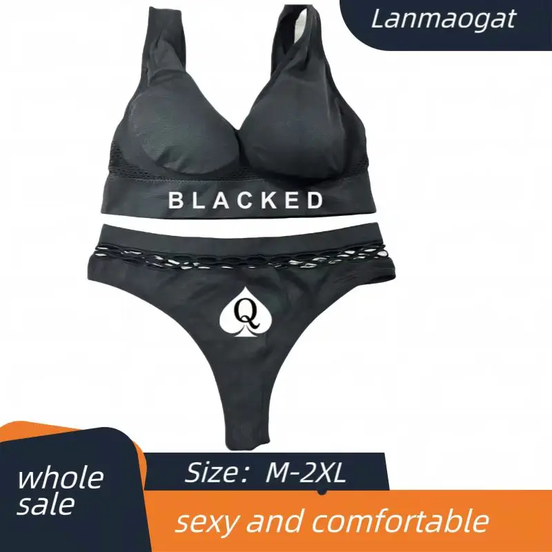Comfortable Soft BLACKED Bra and Briefs Underwear Set for Women Spade of Queen QOS Female Brassiere Sets Asian Size – AliExpress