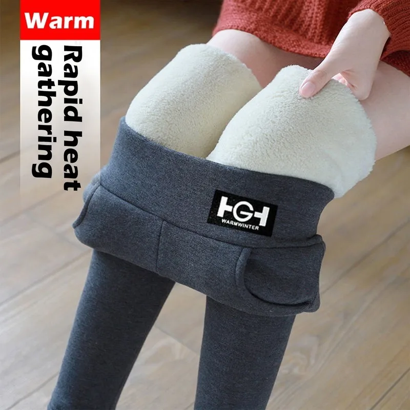 Winter Women Leggings Solid Warm Leggings Thicken Lambwool Hight Waist Fleece Keep Butt Lift High Stretchy Walking Pants Pocket – AliExpress