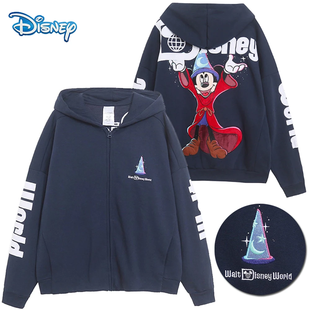 Disney World Castle Letter Magic Mickey Mouse Cartoon Print Embroidery Fleece Sweatshirt Women Hooded Zipper VELOUR Jumper Top – AliExpress 200000345
