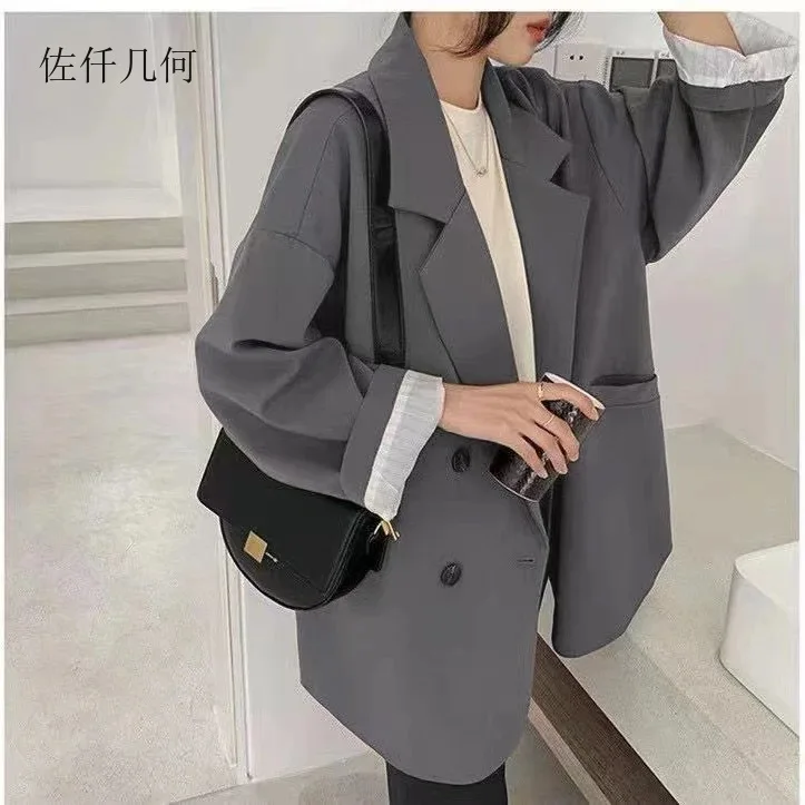 New Arrived 2025 Blazer Women Solid Long-sleeved Korean Style Loose Fashion Casual Suit Woman – AliExpress