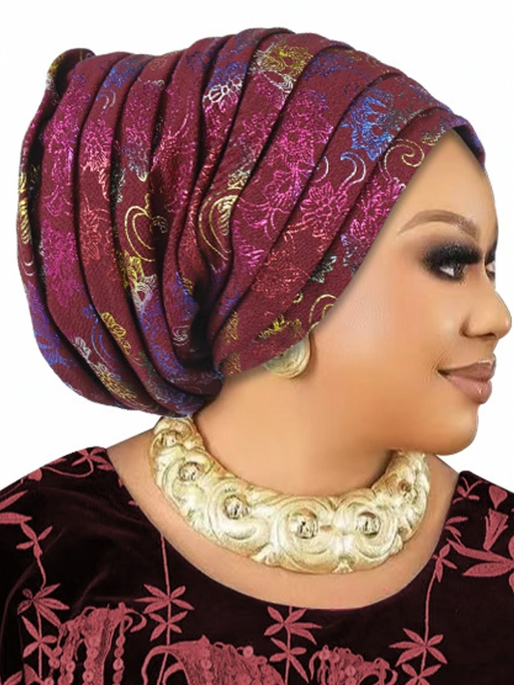 Glitter Full Body Pleated Turban Cap for Women 2025 Lady Head Wraps Muslim Headscarf Hat Turbante Mujer African Headpiece – AliExpress