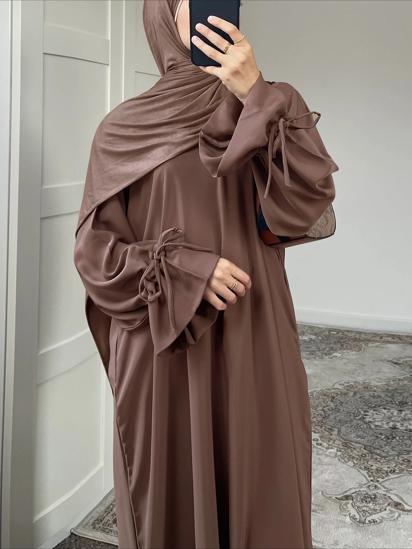 Eid Muslim Dress for Women Abaya Bow Jalabiya Ramadan Lace Up Vestidos Largos Islam Arab Long Robe Morocco Dubai Kaftan 2025 – AliExpress