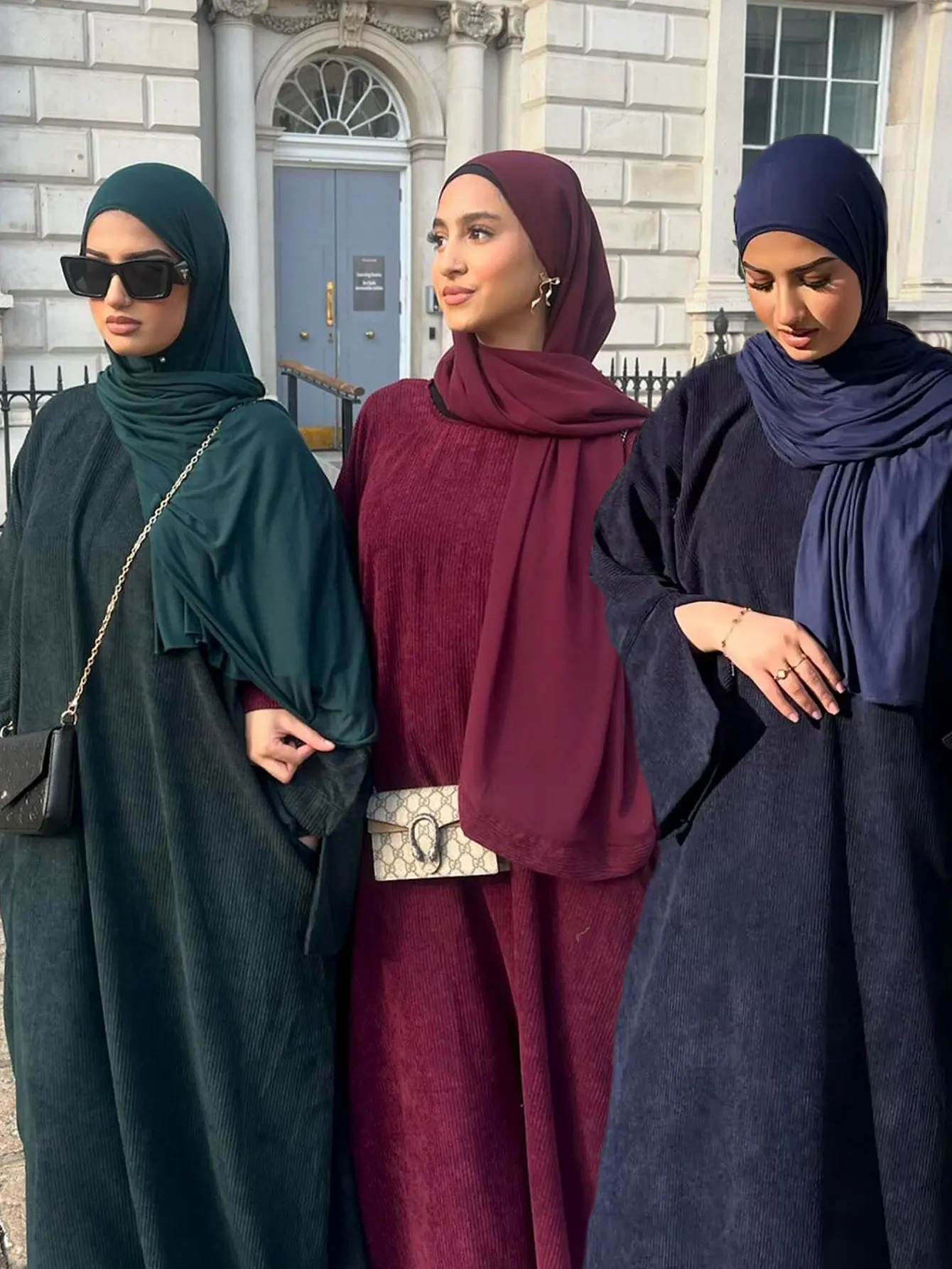 Muslim winter abaya with cuff slits, Middle Eastern style for Ramadan celebrations from Saudi Qatar and cold season clothing, 2025 special offer