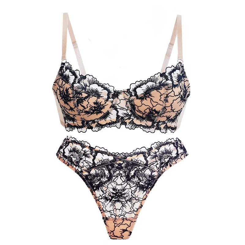Sexy Embroidered Lace Lingerie Set for Women with Small Breasts, Push-Up and Anti-Sagging, Ultra-Thin, Beautiful Back Bra Set – AliExpress