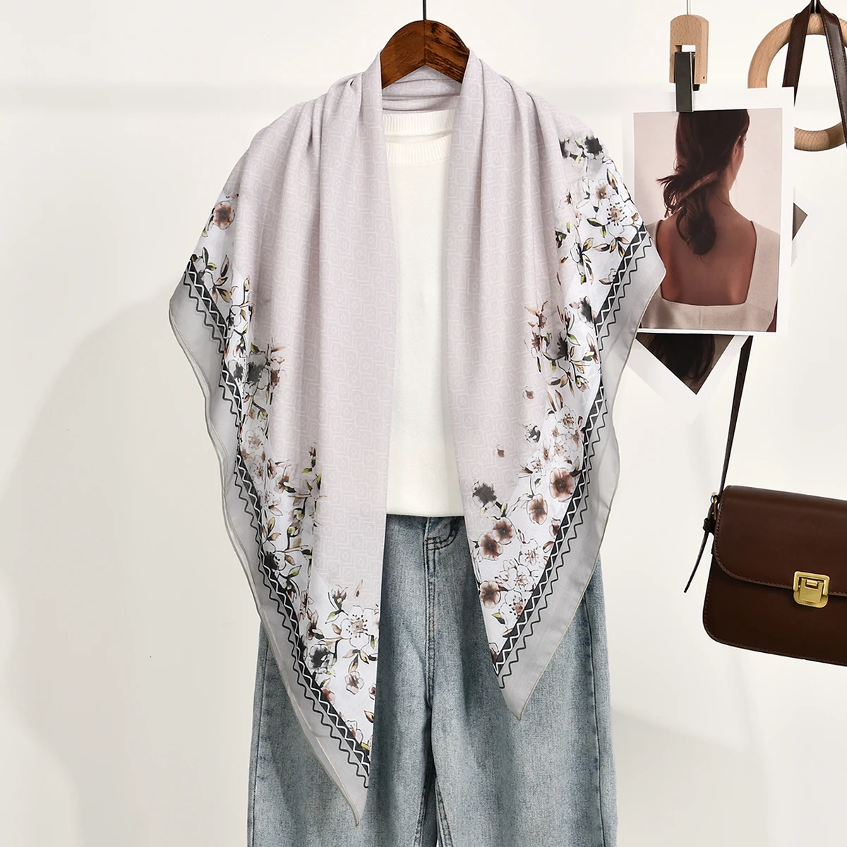 New Floral Printed 110 Square Scarf Women Muslim Hijabs Shawl Kerchief Neckerchief Scarves Headwrap Bandanas Hairband Headbands – AliExpress