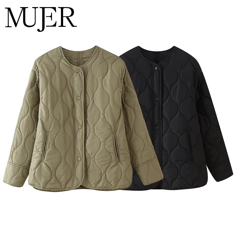 MUJER Black Quilted Jacket Women Padded Demi-season Jackets for Women Long Sleeve Winter Coat Female Outerwears Women’s Jacket – AliExpress 200000345