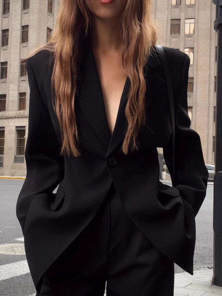 Fashionable Slim Fit Black Blazer for Women 2025 Spring and Autumn New Arrival Solid Color Slimming Casual Long Sleeve Blazers – AliExpress