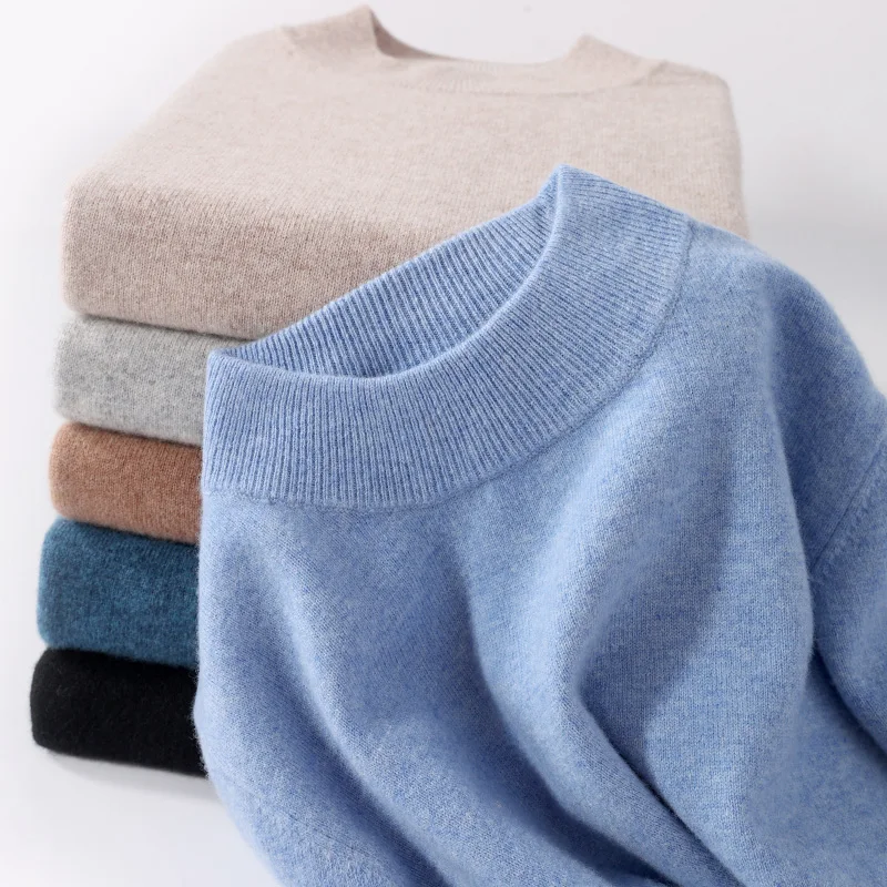 100% Merino Wool Sweater Women’s Plus Size 5XL Half-Neck Pullover Loose Knit Bottoming Shirt Long Sleeves Threaded Cashmere Tops – AliExpress 200000345