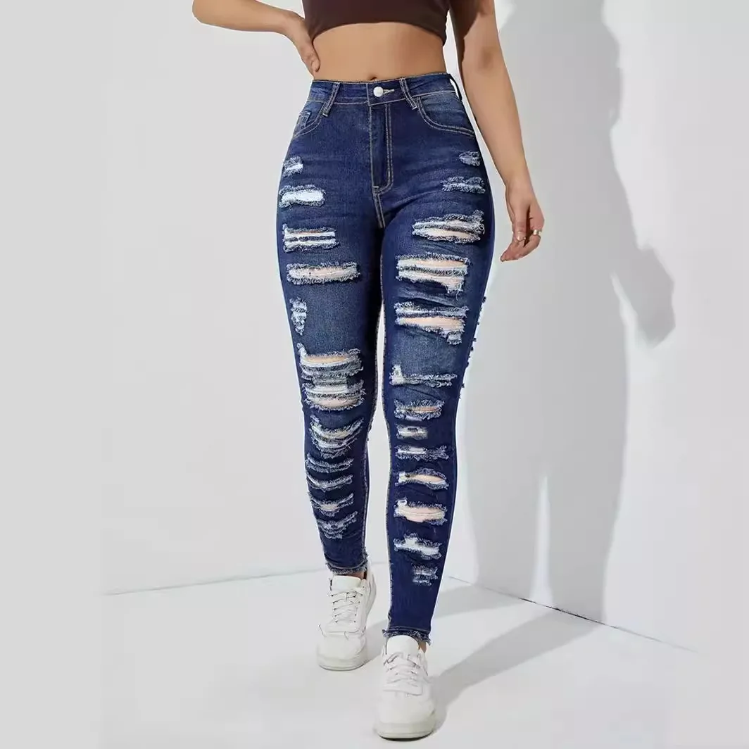 Women’s long denim jeans , pencil pants, distressed sheath, high-waisted, casual, drumsticks, elegant splice, slim fit, Y2k, fjk straight leg – AliExpress