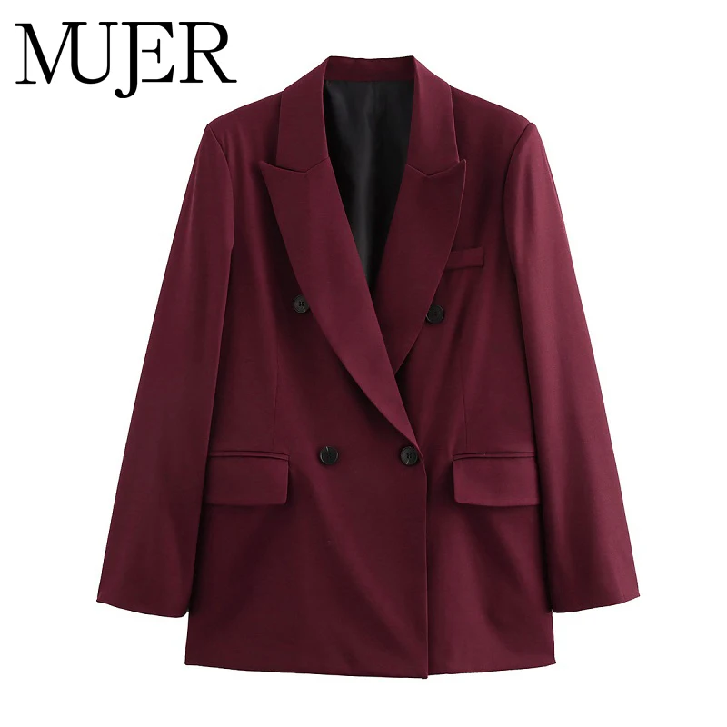 MUJER Straight Women’s Blazers Office Long Blazer Woman 2025 Long Sleeve Oversized Blazer for Women Outerwears Vintage New Coats – AliExpress