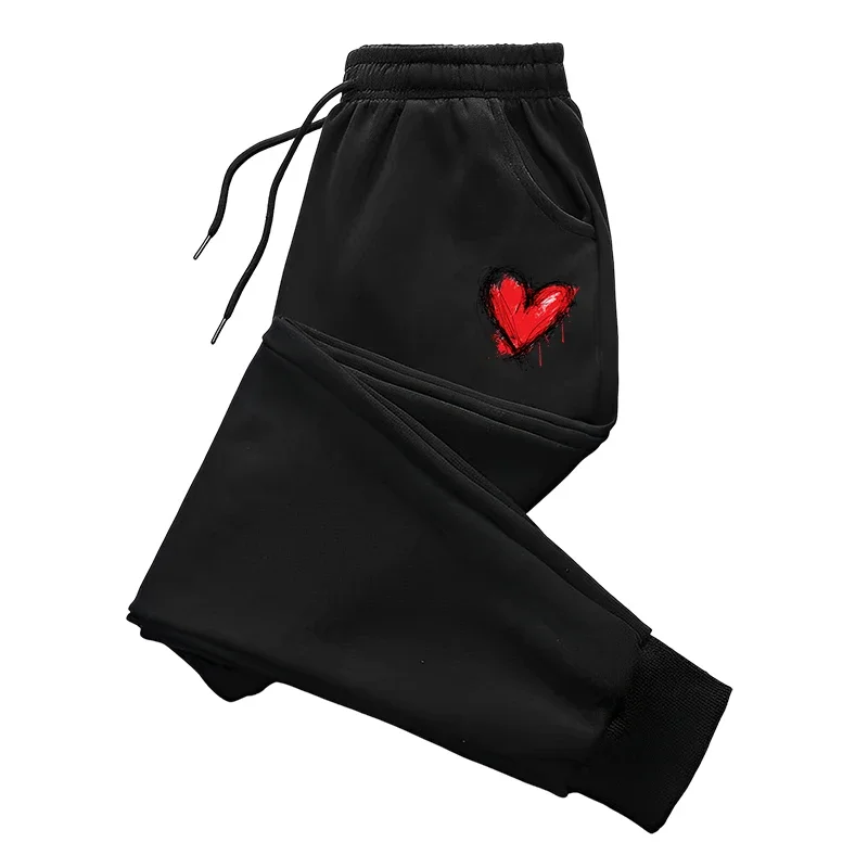 Women’s Heart Print Sweatpants All Season Daily Casual Sport Jogger Pants Female Home Outdoor Comfort Breathable Loose Trousers – AliExpress
