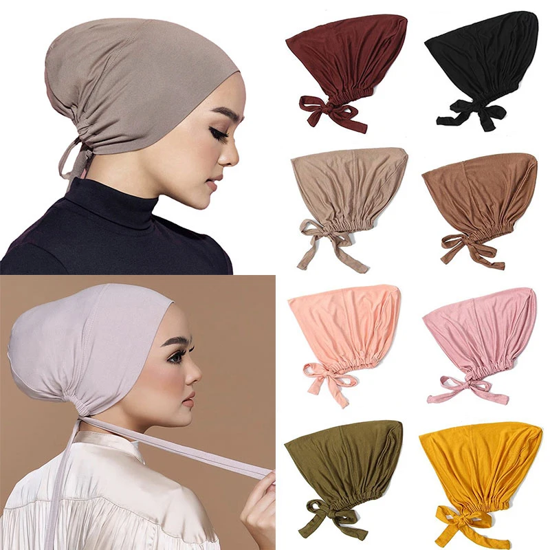 New Soft Modal Muslim Turban Hat Inner Hijab Caps Islamic Underscarf Bonnet India Hats Female Headwrap Turbante Mujer – AliExpress 200000345