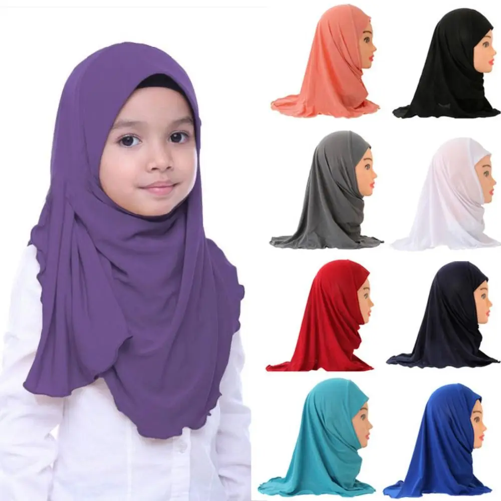 50cm Children Hijabs Muslim Girls Kids Hijab Islamic Scarf Shawls Soft and Stretch Material for 2 to 7 Years Old Girls Turban – AliExpress