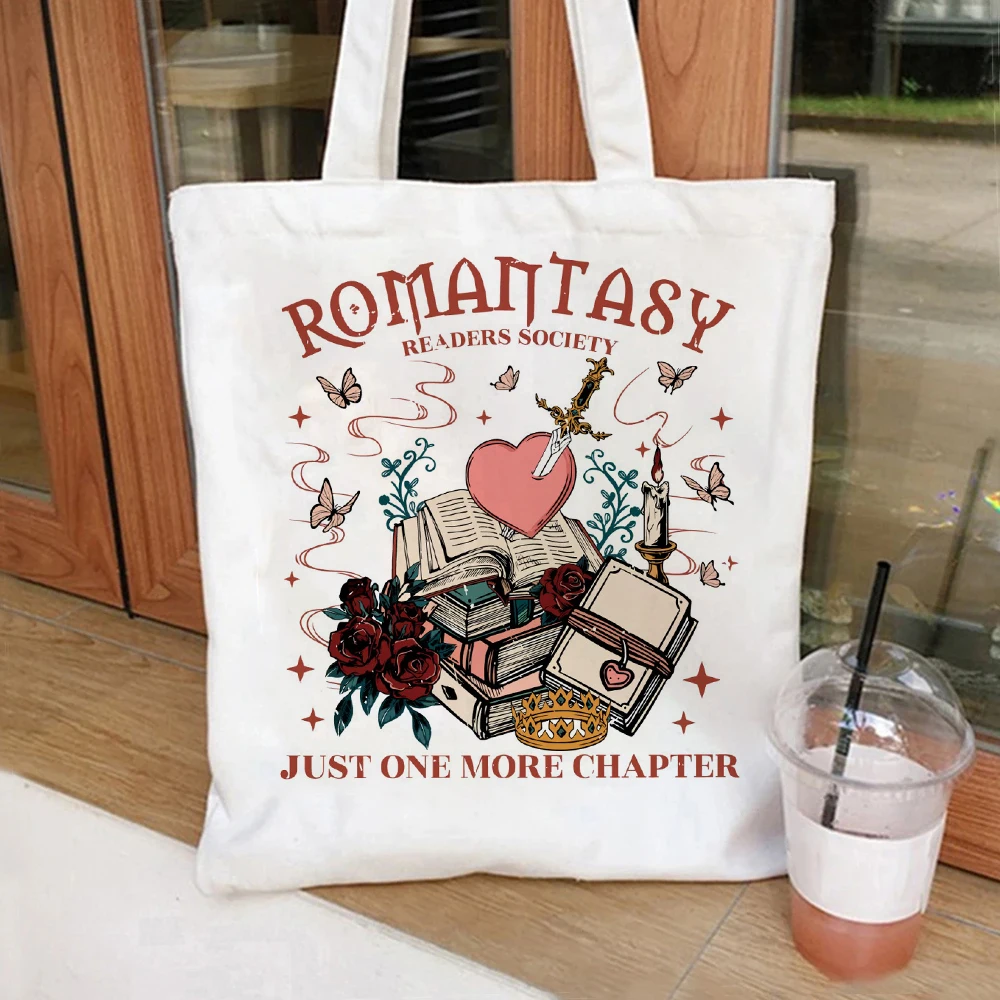 Romantic Book Tote Bag Canvas Tote Bag Shoulder Bag with Makeup Bag Casual Literary School Handbag – AliExpress