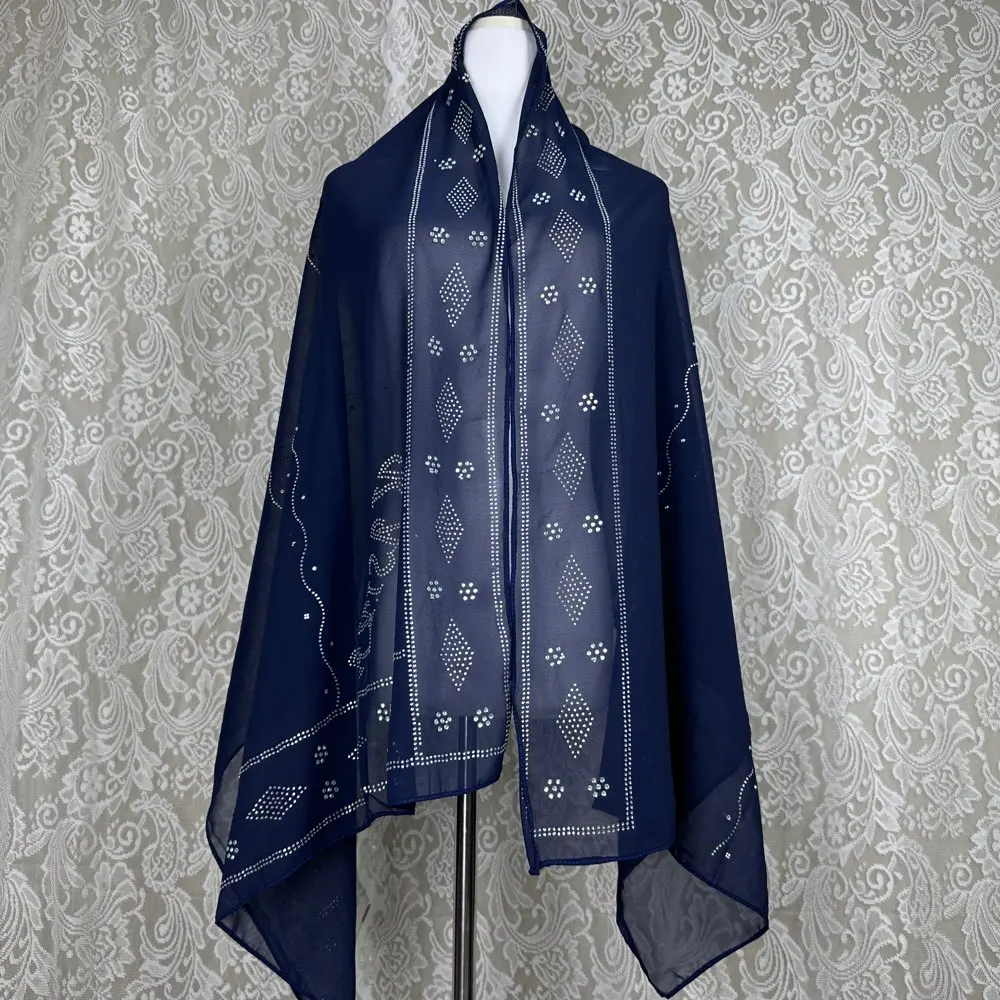 2025 small 70x180cm chiffon New African Net Hijab Scarf For Muslim Women African Dubai Islam Headscarf Embroidery Shawls – AliExpress