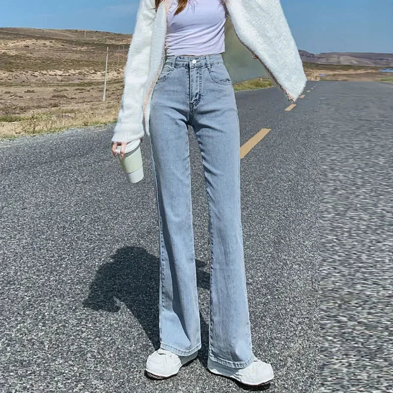 Women’s slimming high-waisted jeans , stretch pants, floor-length, denim fabric, petite size – AliExpress