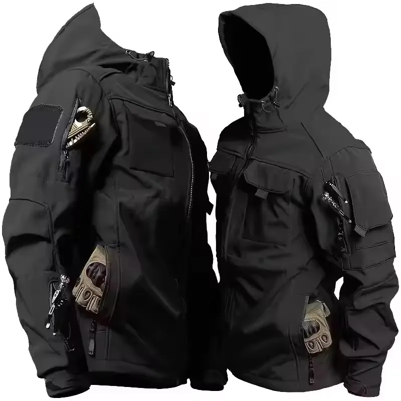 New Autumn WinterTactical Jackets Men Military Soft Shell Waterproof Windproof Hooded Jacket Outdoor Functional Multi-pockets – AliExpress