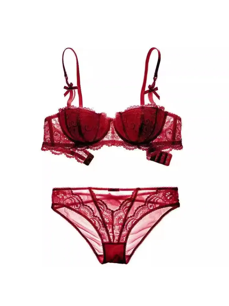 French Lace Half-Cup Bra Ultra-Thin Compact Small Bras Kawaii Lingerie Sexy Push Up Japanese Style Minimalist Design for Women – AliExpress