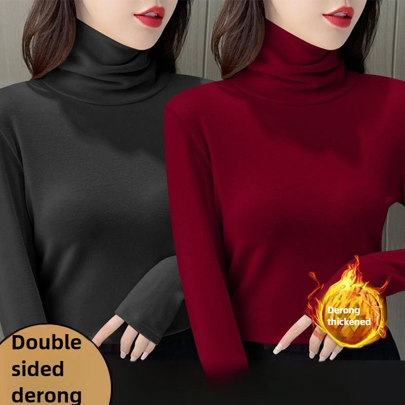 Plus Size Autumn Winter Bottoming Shirt Women Thermal Underwear Solid Color  Long-Sleeved Basic T-Shirt Heating Thermal Top – AliExpress 200000345
